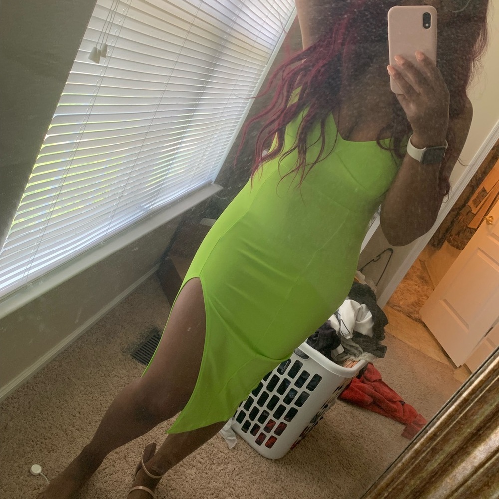 Neon green dress